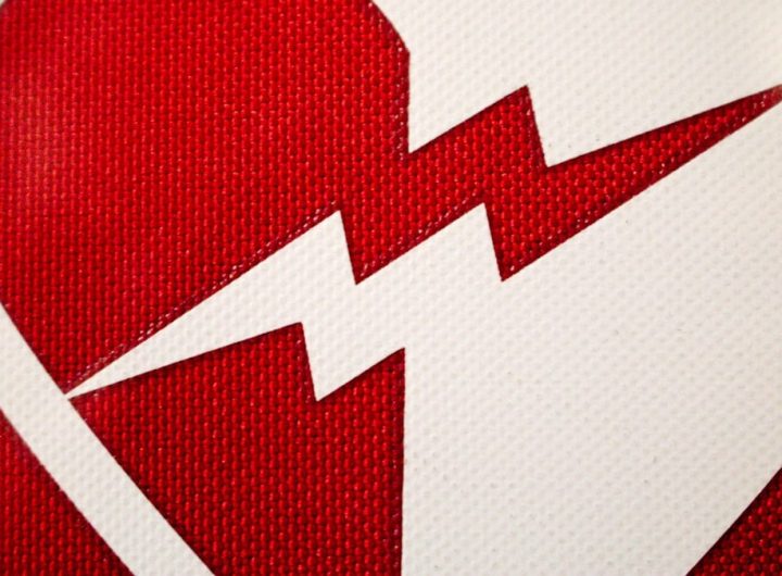 a heart with a lightning bolt on it